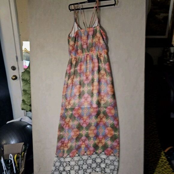 Forever 21 Double Slit Maxi Dress Size Medium Fairycore Whimsical Boho Chic - Picture 9 of 12